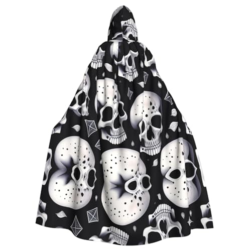 QHZLY Halloween-Totenkopf ohne Kinn, Kapuzenumhang für Erwachsene, Cosplay-Kostüm für Maskerade, Mottoparty, Bühnenaufführung QHZLY Halloween-Totenkopf ohne Kinn, Kapuzenumhang für Erwachsene, Cosplay-Kostüm für Maskerade, Mottoparty, Bühnenaufführung von QHZLY