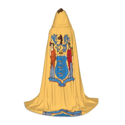 QHZLY Kapuzenumhang mit Flagge von New Jersey, Größe L, für Festival, Cosplay, Maskerade, Bühne und Mottoparty, 110 cm - 170 cm QHZLY Kapuzenumhang mit Flagge von New Jersey, Größe L, für Festival, Cosplay, Maskerade, Bühne und Mottoparty, 110 cm - 170 cm von QHZLY