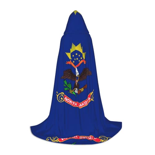 QHZLY Kapuzenumhang mit Nord-Dakota-Flagge, Größe L, 110-170 cm, für Festival, Cosplay, Maskerade, Bühne und Themenparty QHZLY Kapuzenumhang mit Nord-Dakota-Flagge, Größe L, 110-170 cm, für Festival, Cosplay, Maskerade, Bühne und Themenparty von QHZLY