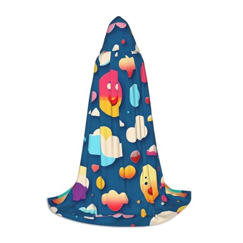 QHZLY Kapuzenumhang mit Rollaugen-Muster, Größe M, für Teenager, langer Umhang, Cosplay, Maskerade, Bühnenkostüm, Comic-Con, Karneval, Rollenspiel von QHZLY