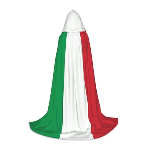 QHZLY Kapuzenumhang mit italienischer Flagge, 110 cm - 170 cm, Größe M für Festival, Cosplay, Maskerade, Bühne und Themenparty QHZLY Kapuzenumhang mit italienischer Flagge, 110 cm - 170 cm, Größe M für Festival, Cosplay, Maskerade, Bühne und Themenparty von QHZLY