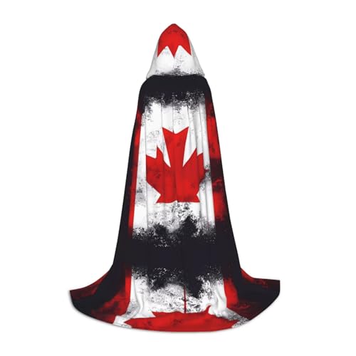 QHZLY Kapuzenumhang mit kanadischer Flagge, 110 cm - 170 cm, Größe S für Festival, Cosplay, Maskerade, Bühne und Themenparty QHZLY Kapuzenumhang mit kanadischer Flagge, 110 cm - 170 cm, Größe S für Festival, Cosplay, Maskerade, Bühne und Themenparty von QHZLY