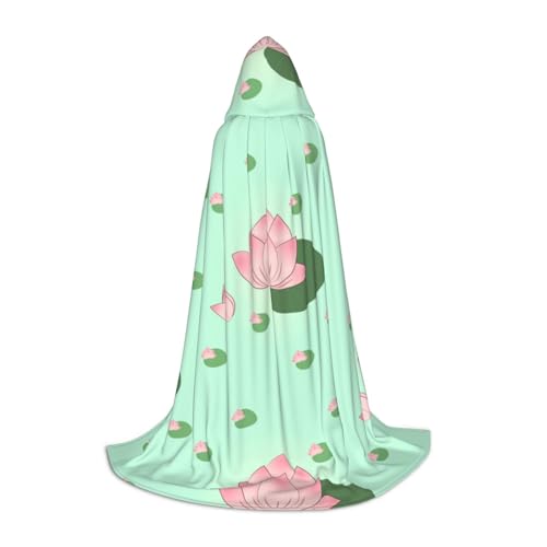 QHZLY Lotusblumen warten auf blühen Kapuzenumhang L für Teenager Langer Umhang Cosplay Maskerade Bühnenkostüm Comic-Con Karneval Rollenspiel von QHZLY