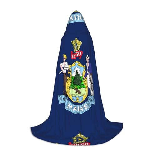 QHZLY Maine State Flag Kapuzenumhang S für Teenager Langer Umhang Cosplay Maskerade Bühnenkostüm Comic-Con Karneval Rollenspiel QHZLY Maine State Flag Kapuzenumhang S für Teenager Langer Umhang Cosplay Maskerade Bühnenkostüm Comic-Con Karneval Rollenspiel von QHZLY