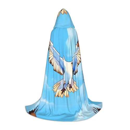 QHZLY Möwen im Flug Kapuzenumhang S für Jugendliche Langer Umhang Cosplay Maskerade Bühnenkostüm Comic-Con Karneval Rollenspiel von QHZLY
