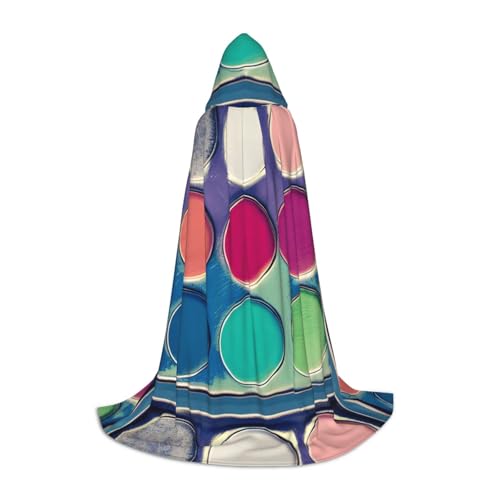 QHZLY Runde Farbpalette Kapuzenumhang L für Teenager, langer Umhang, Cosplay, Maskerade, Bühnenkostüm, Comic-Con, Karneval, Rollenspiel von QHZLY