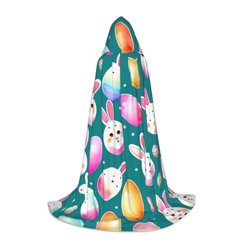 QHZLY Shy Rabbit Faces Hooded Cape S For Teens Long Cloak Cosplay Masquerade Stage Costume Comic-Con Carnival Role-Play von QHZLY