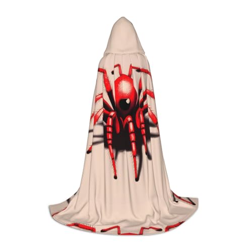 QHZLY Süßer kleiner roter Spinne Kapuzenumhang L für Teenager langer Umhang Cosplay Maskerade Bühnenkostüm Comic-Con Karneval Rollenspiel von QHZLY