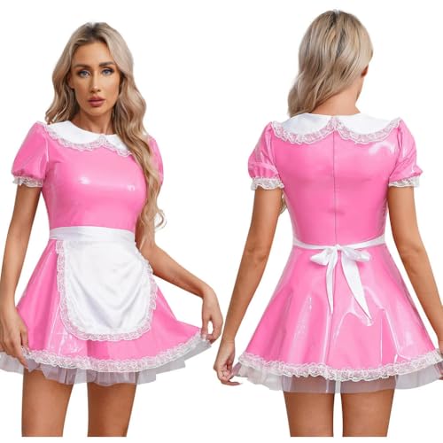 QIANGYTHENKO Damen-Kostüm für Diener, Cosplay, französisches Dienstmädchen-Kostüm mit Schürze, Kragen, Puffärmel, Rüschen, Spitze, Lolita, Sissy, Dienstmädchenkleid QIANGYTHENKO Damen-Kostüm für Diener, Cosplay, französisches Dienstmädchen-Kostüm mit Schürze, Kragen, Puffärmel, Rüschen, Spitze, Lolita, Sissy, Dienstmädchenkleid von QIANGYTHENKO