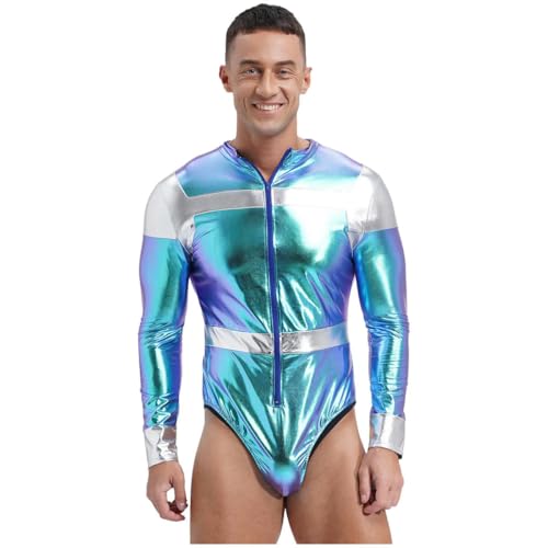 QIANGYTHENKO Herren-Bodysuit, metallisch, glänzend, Overall, Halloween, Cosplay, Outfits QIANGYTHENKO Herren-Bodysuit, metallisch, glänzend, Overall, Halloween, Cosplay, Outfits von QIANGYTHENKO