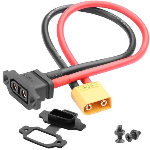 QIANRENON 10AWG XT90 Bulkhead Mount Adapter Kabel Vergoldete XT90E-F Buchse auf XT90 Stecker Fest Montage Anschluss Kurzes Kabel, Staubschutzhaube, für RC Modellbau Li Batterien, 30cm/11.8in QIANRENON 10AWG XT90 Bulkhead Mount Adapter Kabel Vergoldete XT90E-F Buchse auf XT90 Stecker Fest Montage Anschluss Kurzes Kabel, Staubschutzhaube, für RC Modellbau Li Batterien, 30cm/11.8in von QIANRENON