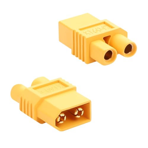 QIANRENON 30A XT60 auf EC3 RC Modell Batterie Anschluss Vergoldeter XT60 Stecker auf EC3 Buchse Hochstrom Adapter Kompakter XT60 auf EC3 RC Akku Konverter, für Drohnen, RC Modell Auto Boote, 2Pcs von QIANRENON
