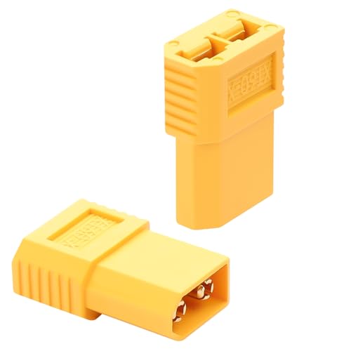QIANRENON XT60 auf TRX Hochstrom Adapter 30A XT60 Stecker auf TRX Buchse Modell Flugzeug Batterien Anschluss Kompakter XT60 auf TRX ESC Buchse Konverter, für RC Modell Auto Boot, 2Pcs von QIANRENON
