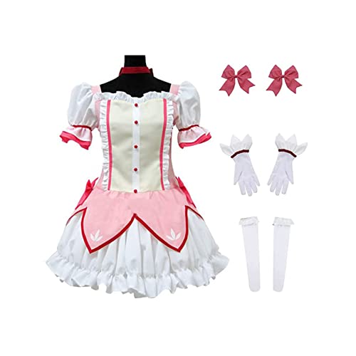 Anime Kaname Madoka Cosplay Kostüm Uniform Kleid Halloween Akemi Homura Outfit Anzug, A-3XL von QIAOPING