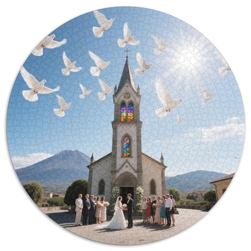 Ätna 1000 PCS Puzzle Runde Puzzles Schwieriges Großes Stressabbau-Spielzeug Für Erwachsene Und Kinder 1000pcs (67.5x67.5cm) von QIAVXZIP