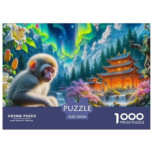 AFFE 1000 Teile Klassische Puzzle Tier Für Erwachsene, Familien, Teile Passen Perfekt Zusammen, Geschicklichkeitsspiel, Premium Quality, Stressabbau-Spielzeug 70x50cm/1000pcs von QIAVXZIP