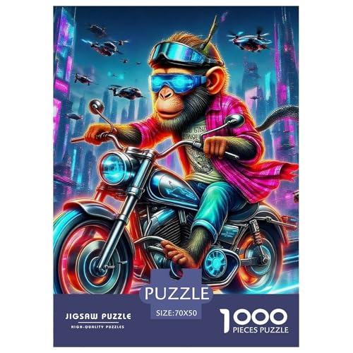 AFFE 1000 Teile Schwieriges Großes Puzzle Tier Ab 14 Jahren, Teile Passen Perfekt Zusammen, Geschicklichkeitsspiel, Perfekt Für Spieleabende, Pädagogisches 70x50cm/1000pcs von QIAVXZIP