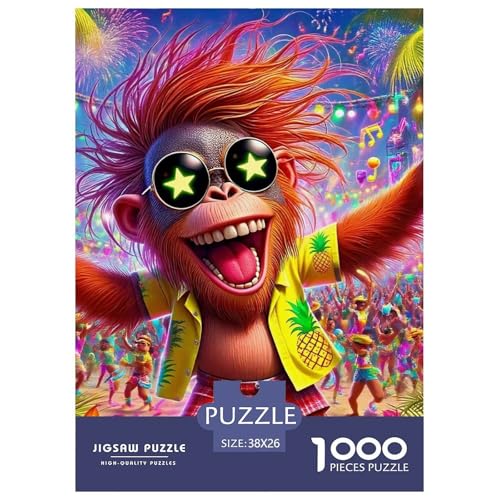 AFFE 1000 Teile Schwieriges Großes Puzzle Tier Ab 14 Jahren, Teile Passen Perfekt Zusammen, Geschicklichkeitsspiel, Premium Quality, Pädagogisches 38x26cm/1000pcs von QIAVXZIP