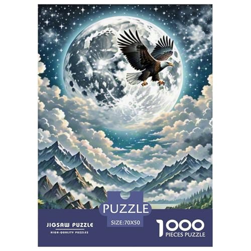 Adler 1000 Teile Klassische Puzzle Tier, Familien, Teile Passen Perfekt Zusammen, Geschicklichkeitsspiel, Perfekt Für Spieleabende, Stressabbau-Spielzeug 70x50cm/1000pcs von QIAVXZIP
