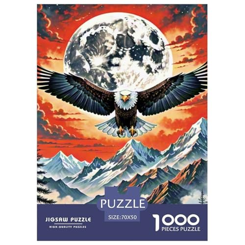 Adler 1000 Teile Klassische Puzzle Tier, Teile Passen Perfekt Zusammen, Geschicklichkeitsspiel, Premium Quality, Pädagogisches 70x50cm/1000pcs von QIAVXZIP
