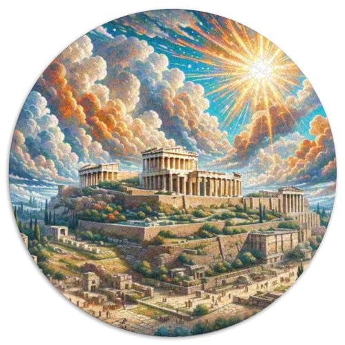 Akropolis von Athen 1000 PCS Puzzle Rundpuzzle Schwieriges Großes Stressabbau-Spielzeug Geeignet 1000pcs (67.5x67.5cm) von QIAVXZIP