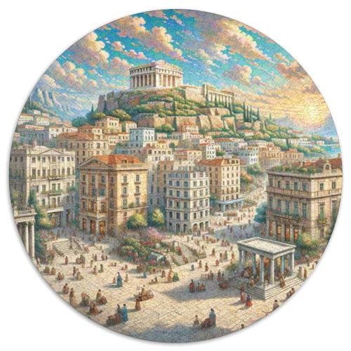 Akropolis von Athen 1000 PCS Puzzle Rundpuzzle Schwieriges Großes Stressabbau-Spielzeug Geeignet 1000pcs (67.5x67.5cm) von QIAVXZIP