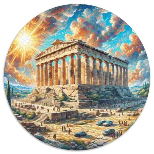 Akropolis von Athen 1000 Teile Puzzle Kreisförmige EinzigKunst ige Puzzle Schwieriges Großes Stressabbau-Spielzeug Für Erwachsene Kinder Kreativ 1000pcs (67.5x67.5cm) von QIAVXZIP