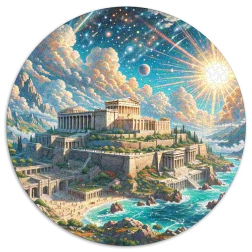 Akropolis von Athen 1000 Teile Puzzle Rundpuzzle Schwieriges Großes Stressabbau-Spielzeug Geeignet 1000pcs (67.5x67.5cm) von QIAVXZIP