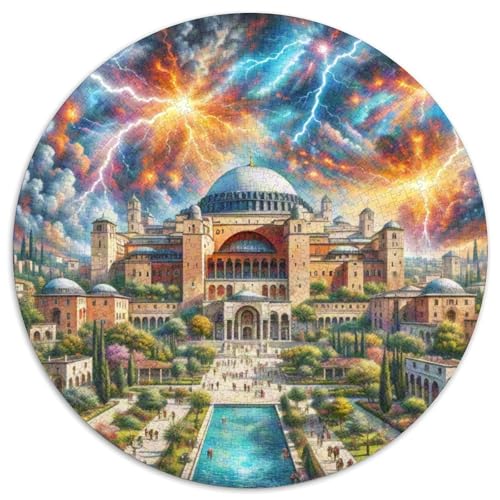Alhambra, Spanien 1000 PCS Puzzle Gebäude Rundpuzzle Schwieriges Großes Stressabbau-Spielzeug Geeignet 1000pcs (67.5x67.5cm) von QIAVXZIP