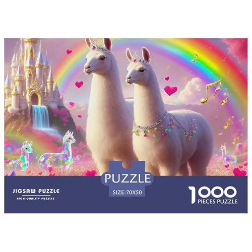 Alpakas 1000 Teile Schwieriges Großes Puzzle Tier Ab 14 Jahren, Teile Passen Perfekt Zusammen, Geschicklichkeitsspiel, Perfekt Für Spieleabende, Pädagogisches 70x50cm/1000pcs von QIAVXZIP