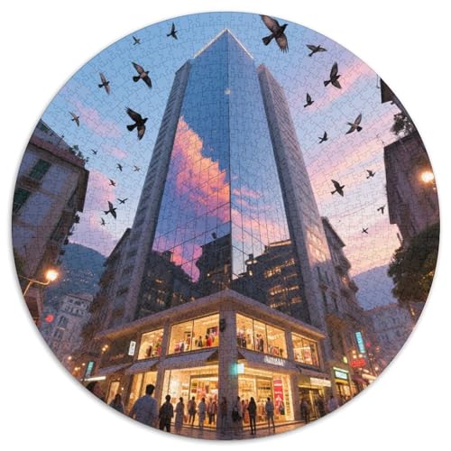 Amalfiküste 1000 PCS Puzzle Circular Puzzles Schwieriges Großes Stressabbau-Spielzeug Geeignet 1000pcs (67.5x67.5cm) von QIAVXZIP