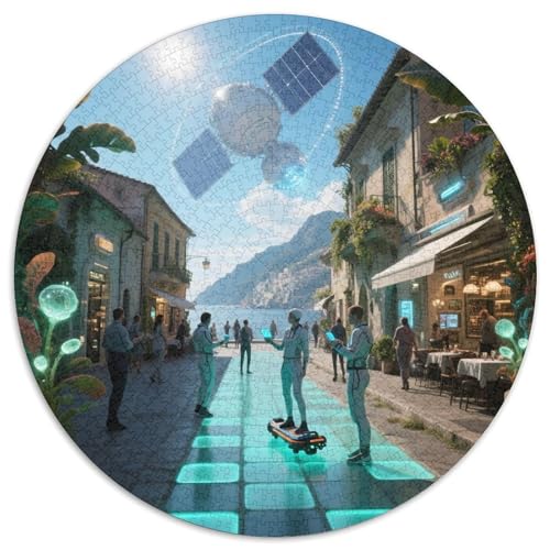 Amalfiküste 1000 Teile Puzzle Rundes Puzzle Schwieriges Großes Stressabbau-Spielzeug Für Erwachsene Und Kinder 1000pcs (67.5x67.5cm) von QIAVXZIP