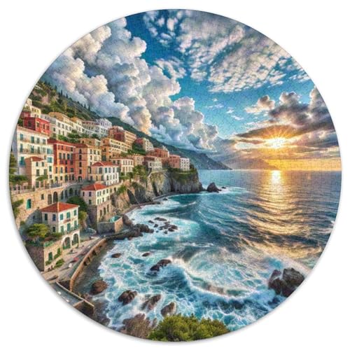 Amalfiküste 1000 Teile Puzzle Rundpuzzle Schwieriges Großes Stressabbau-Spielzeug Für Erwachsene Kinder Kreativ 1000pcs (67.5x67.5cm) von QIAVXZIP