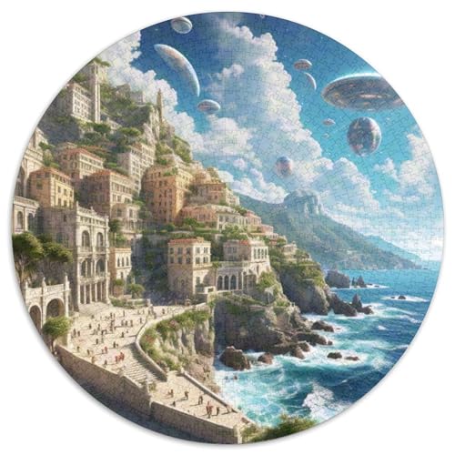 Amalfiküste 1000 Teile Puzzle Rundpuzzle Schwieriges Großes Stressabbau-Spielzeug Geeignet 1000pcs (67.5x67.5cm) von QIAVXZIP