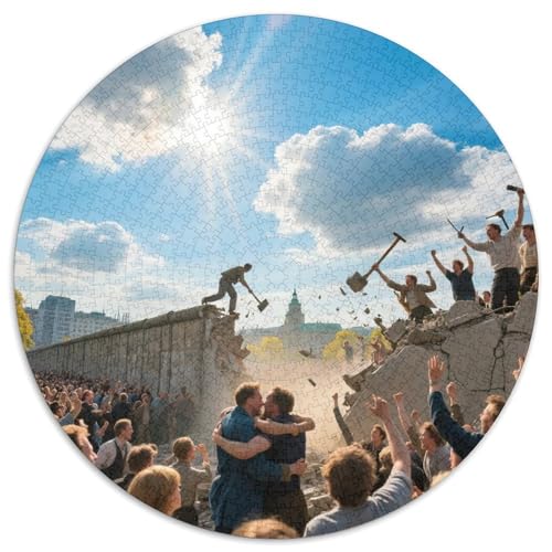 Berliner Mauer 1000 PCS Puzzle Rundpuzzle Schwieriges Großes Stressabbau-Spielzeug Für Erwachsene Und Kinder 1000pcs (67.5x67.5cm) von QIAVXZIP