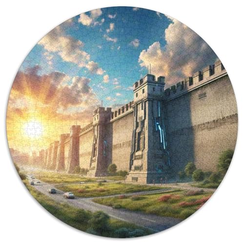 Berliner Mauer 1000 Teile Künstlerisches Jigsaw Puzzle Rundes Puzzle Schwieriges Großes Stressabbau-Spielzeug Für Erwachsene Kinder Kreativ 1000pcs (67.5x67.5cm) von QIAVXZIP