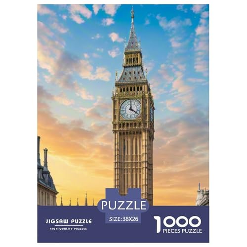 Big Ben, Großbritannien 1000 Teile Klassische Puzzle, Teile Passen Perfekt Zusammen, Geschicklichkeitsspiel, Perfekt Für Spieleabende, Stressabbau-Spielzeug 38x26cm/1000pcs von QIAVXZIP