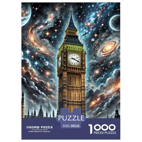 Big Ben, Großbritannien 1000 Teile Klassische Puzzle, Teile Passen Perfekt Zusammen, Geschicklichkeitsspiel, Premium Quality, Pädagogisches 38x26cm/1000pcs von QIAVXZIP