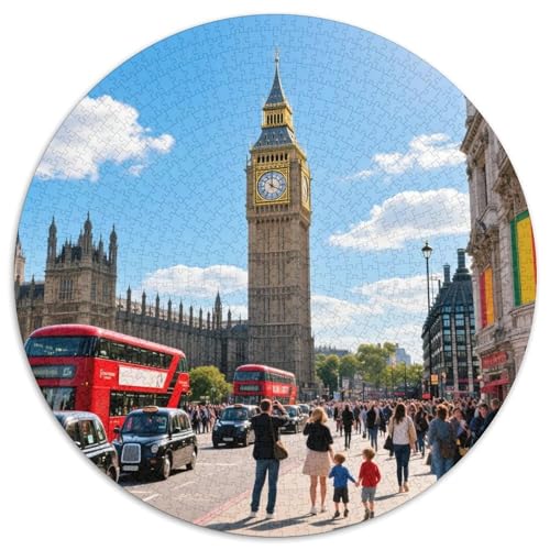 Big Ben, Großbritannien 1000 Teile Puzzle Rundpuzzle Schwieriges Großes Stressabbau-Spielzeug Geeignet 1000pcs (67.5x67.5cm) von QIAVXZIP