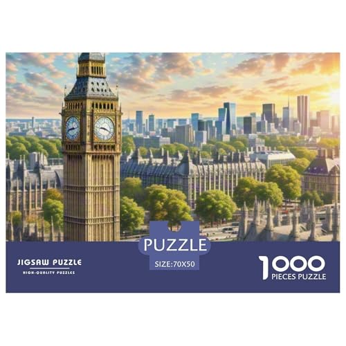 Big Ben, Großbritannien 1000 Teile Unmöglich Puzzles, Teile Passen Perfekt Zusammen, Geschicklichkeitsspiel, Perfekt Für Spieleabende, Pädagogisches 70x50cm/1000pcs von QIAVXZIP