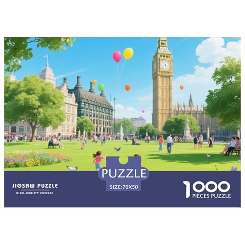 Big Ben, Großbritannien 1000 Teile Unmöglich Puzzles, Teile Passen Perfekt Zusammen, Geschicklichkeitsspiel, Perfekt Für Spieleabende, Pädagogisches 70x50cm/1000pcs von QIAVXZIP