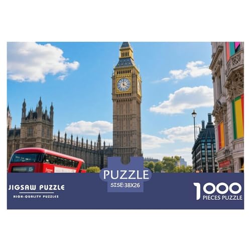 Big Ben, Großbritannien 1000 Teile Unmöglich Puzzles, Teile Passen Perfekt Zusammen, Geschicklichkeitsspiel, Premium Quality, Pädagogisches 38x26cm/1000pcs von QIAVXZIP