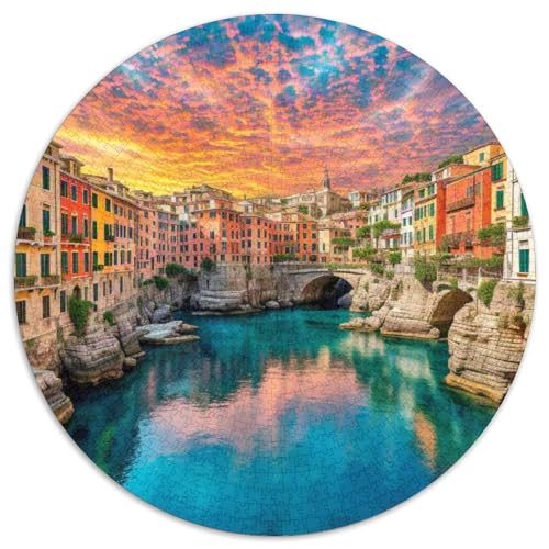 Blaue Grotte 1000 PCS Puzzle Rundpuzzle Schwieriges Großes Stressabbau-Spielzeug Für Erwachsene Und Kinder 1000pcs (67.5x67.5cm) von QIAVXZIP