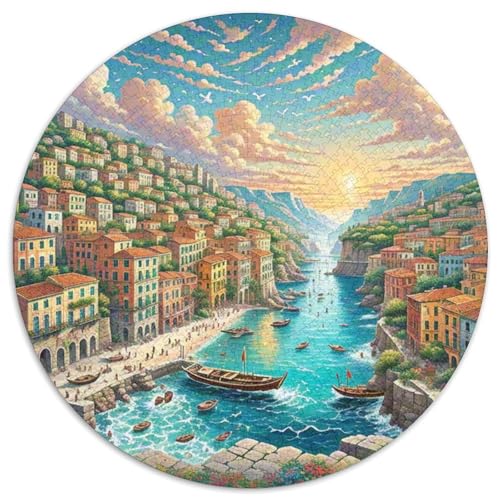 Blaue Grotte 1000 Teile Puzzle Rundes Puzzle Schwieriges Großes Stressabbau-Spielzeug Geeignet 1000pcs (67.5x67.5cm) von QIAVXZIP