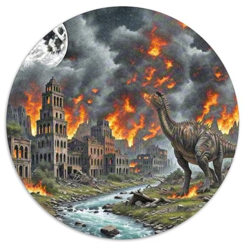 Bone Dragon Skimming Nacht 1000 PCS Puzzle Rundpuzzle Schwieriges Großes Stressabbau-Spielzeug Für Erwachsene Kinder Kreativ 1000pcs (67.5x67.5cm) von QIAVXZIP