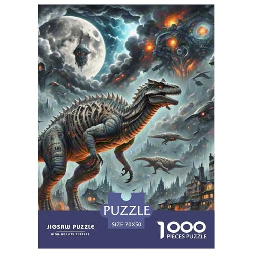 Bone Dragon Skimming Nacht 1000 Teile Klassische Puzzle, Teile Passen Perfekt Zusammen, Geschicklichkeitsspiel, Perfekt Für Spieleabende, Stressabbau-Spielzeug 70x50cm/1000pcs von QIAVXZIP