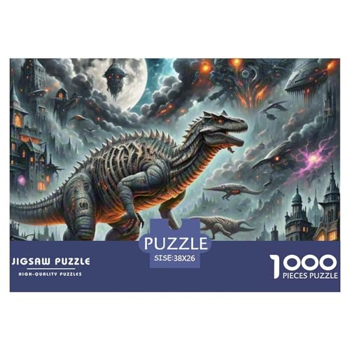 Bone Dragon Skimming Nacht 1000 Teile Schwieriges Großes Puzzle, Familien, Teile Passen Perfekt Zusammen, Geschicklichkeitsspiel, Premium Quality, Stressabbau-Spielzeug 38x26cm/1000pcs von QIAVXZIP