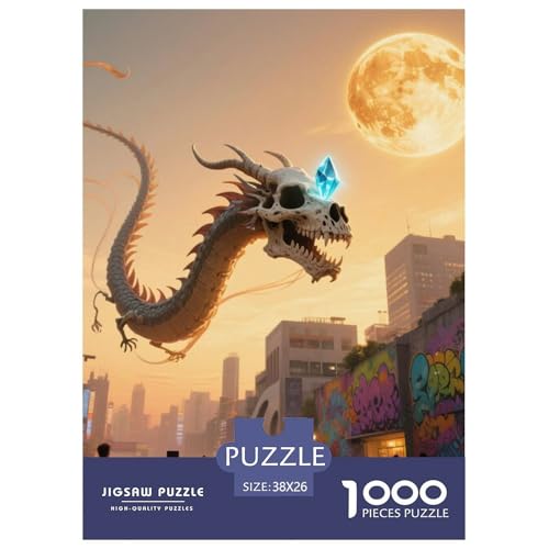 Bone Dragon Skimming Nacht 1000 Teile Unmöglich Puzzles, Familien, Teile Passen Perfekt Zusammen, Geschicklichkeitsspiel, Perfekt Für Spieleabende, Stressabbau-Spielzeug 38x26cm/1000pc Bone Dragon Skimming Nacht 1000 Teile Unmöglich Puzzles, Familien, Teile Passen Perfekt Zusammen, Geschicklichkeitsspiel, Perfekt Für Spieleabende, Stressabbau-Spielzeug 38x26cm/1000pc von QIAVXZIP