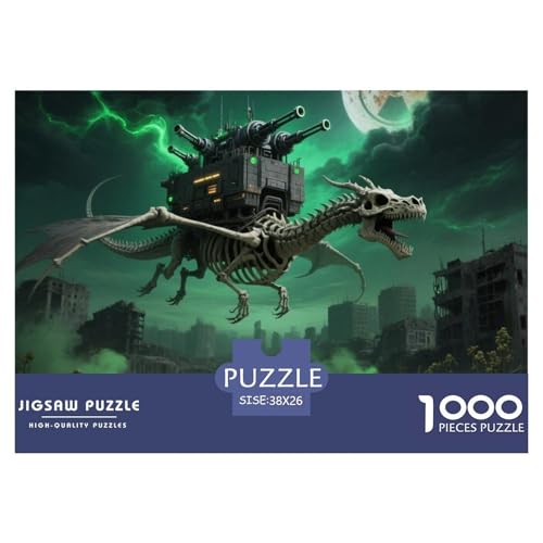 Bone Dragon Skimming Nacht 1000 Teile Unmöglich Puzzles, Teile Passen Perfekt Zusammen, Geschicklichkeitsspiel, Perfekt Für Spieleabende, Stressabbau-Spielzeug 38x26cm/1000pcs von QIAVXZIP