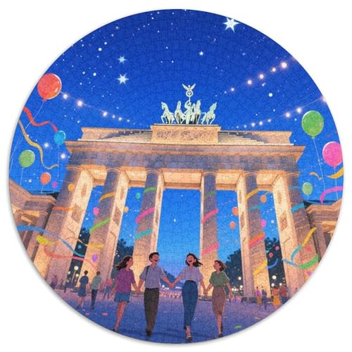 Brandenburger Tor 1000 Teile Künstlerisches Jigsaw Puzzle Rundes Puzzle Schwieriges Großes Stressabbau-Spielzeug Für Erwachsene Kinder Kreativ 1000pcs (67.5x67.5cm) von QIAVXZIP
